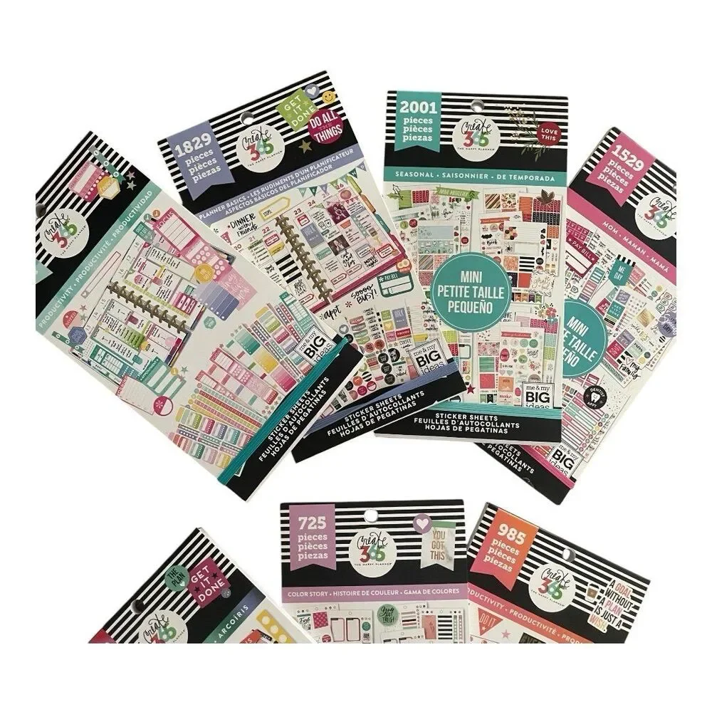 The Happy Planner sticker book value back bundle lot of 7 planner personalize